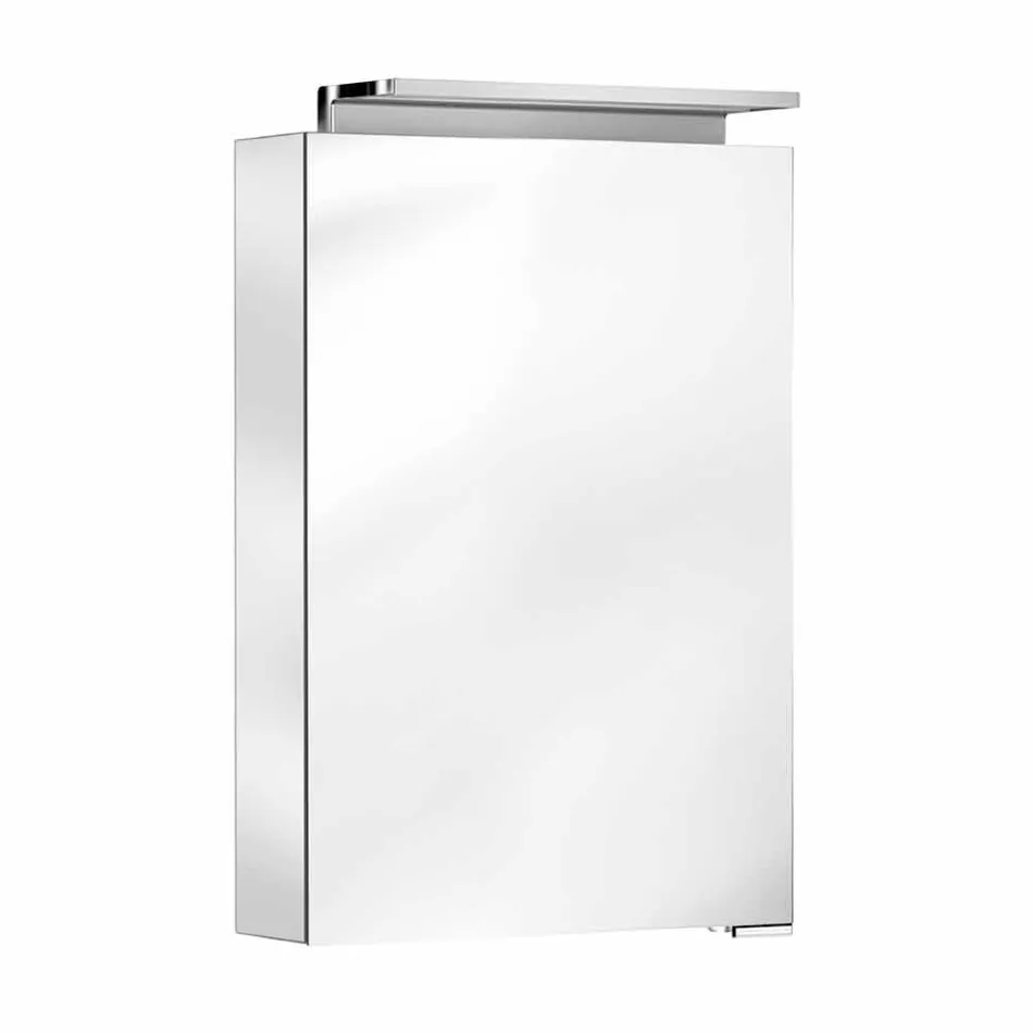 Miroir de rangement moderne avec étagères en cristal et lumière LED - Bramo Viadurini