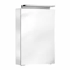 Miroir de rangement moderne avec étagères en cristal et lumière LED - Bramo Viadurini