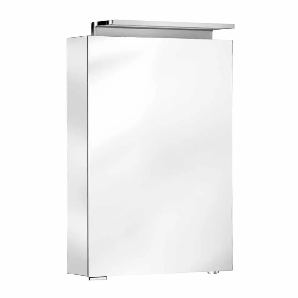 Miroir de rangement moderne avec étagères en cristal et lumière LED - Bramo Viadurini