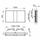 Récipient de miroir encastré moderne avec lumière LED et clavier tactile - Demon Viadurini
