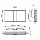 Récipient de miroir encastré moderne avec lumière LED et clavier tactile - Demon Viadurini