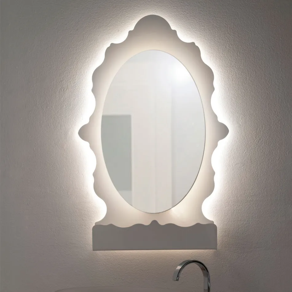 Armoire à miroir rétroéclairée en plexiglas fabriquée en Italie - Leira Viadurini