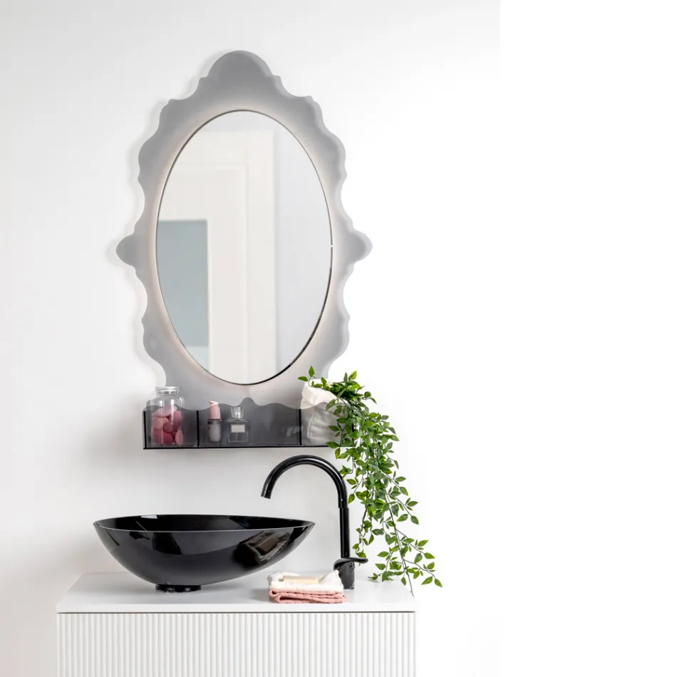 Armoire à miroir rétroéclairée en plexiglas fabriquée en Italie - Leira Viadurini