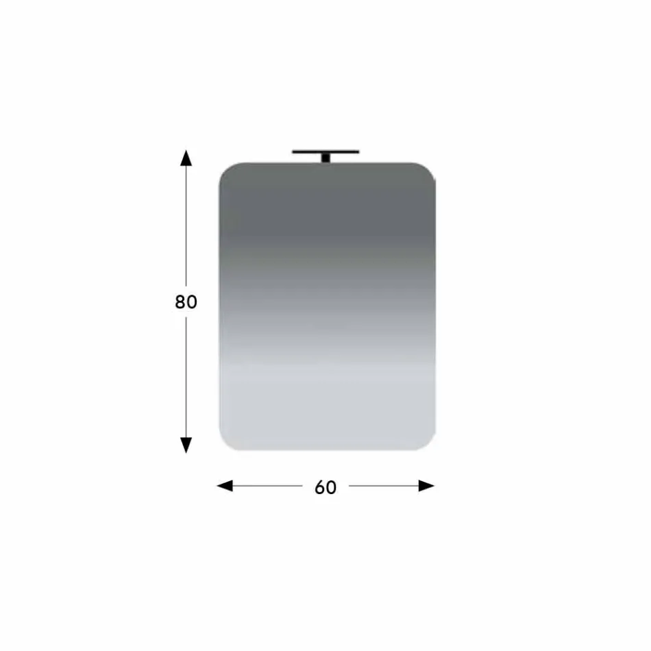 Miroir de salle de bain mural avec lampe LED au design moderne Made in Italy - Guido Viadurini