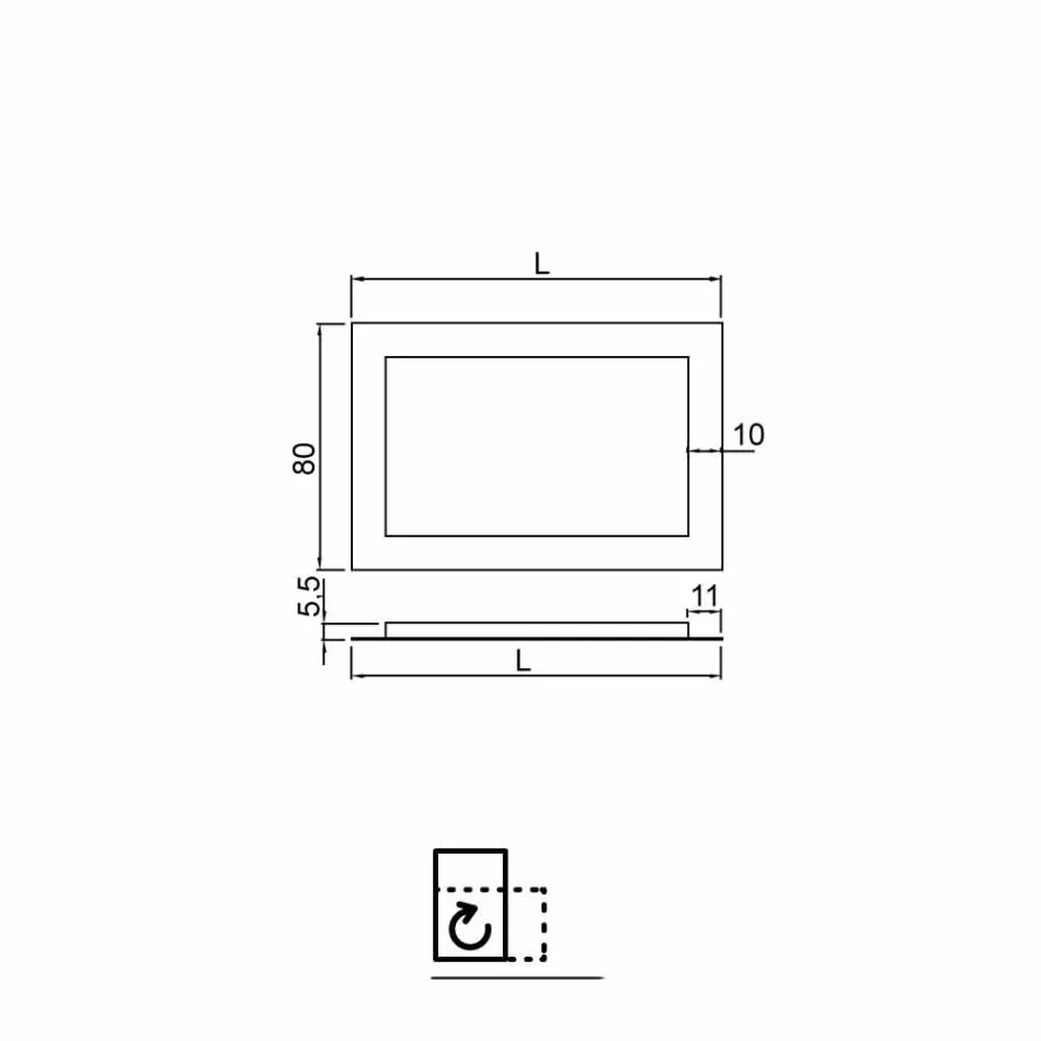 Miroir en verre décoré de verre feuille d&#39;or Pascal Viadurini