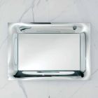 Miroir de salle de bain cadre argent verre fondu design moderne Arin Viadurini