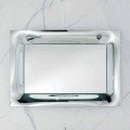 Miroir de salle de bain cadre argent verre fondu design moderne Arin