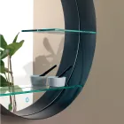 Miroir de salle de bain en métal avec 2 étagères en verre fabriqué en Italie - Einstein Viadurini