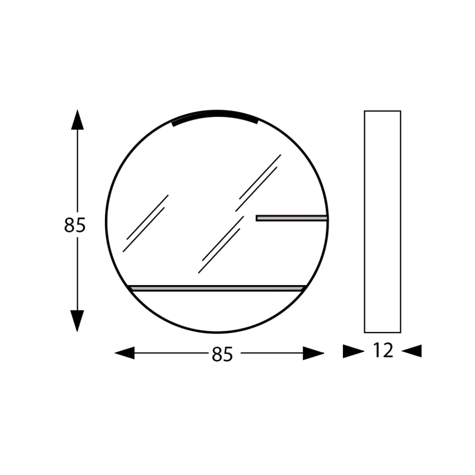 Miroir de salle de bain en métal avec 2 étagères en verre fabriqué en Italie - Einstein Viadurini