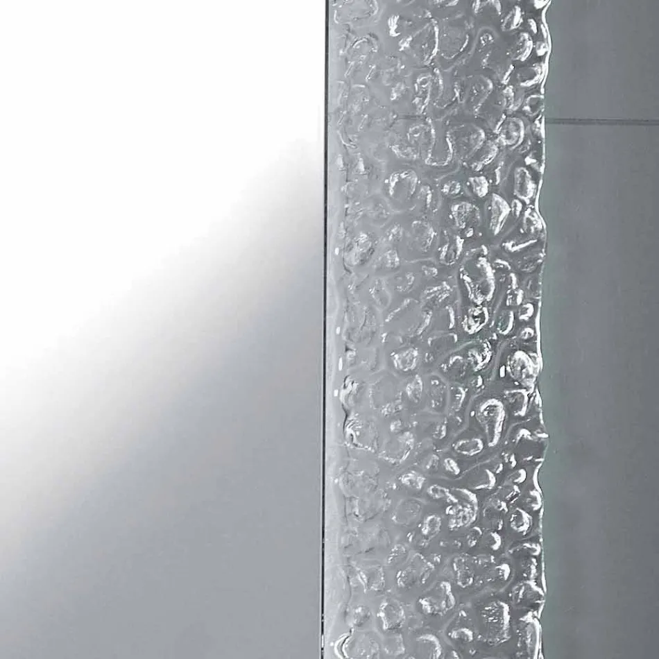 Miroir moderne de salle de bains avec la décoration de cadre en verre et les lumières de Tara de LED Viadurini