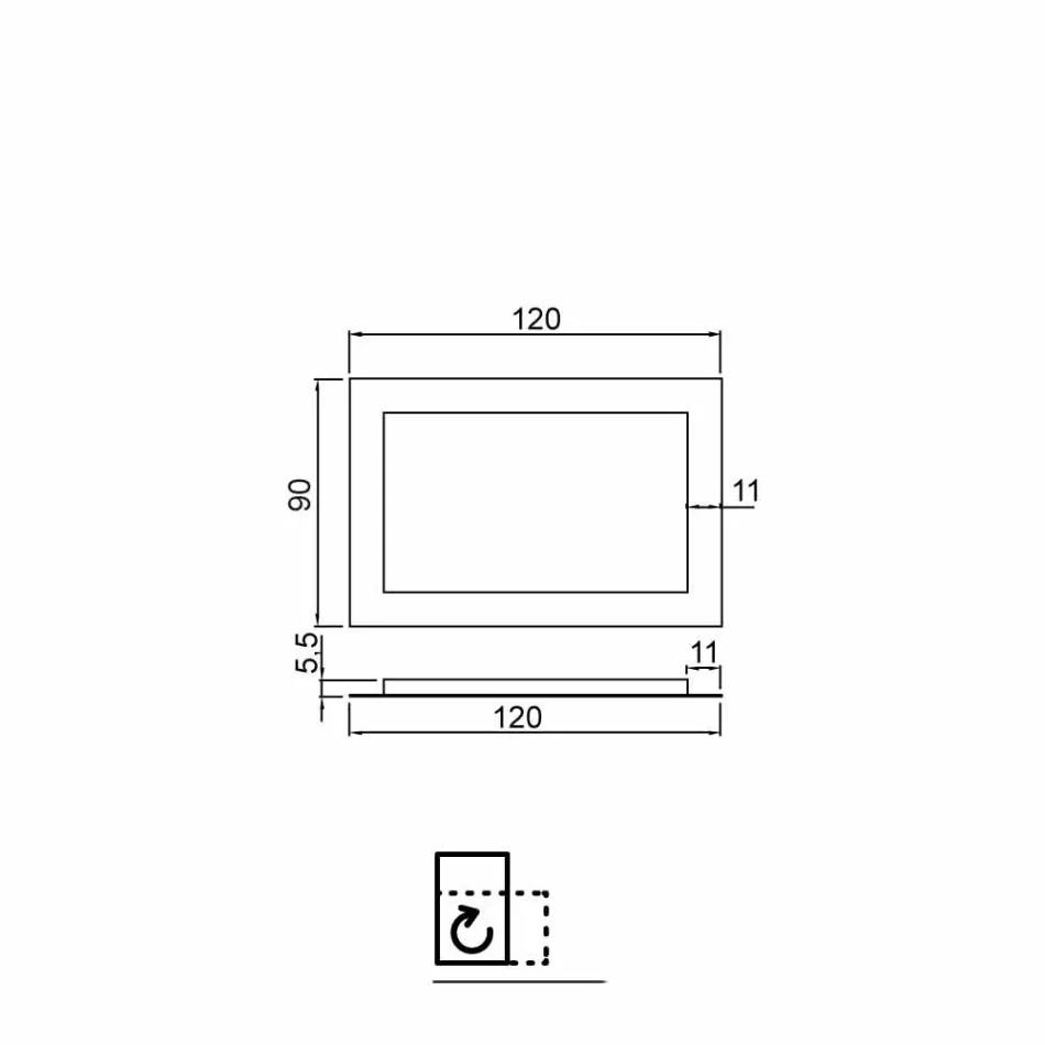 Miroir moderne de salle de bains avec la décoration de cadre en verre et les lumières de Tara de LED Viadurini