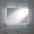 Miroir moderne de salle de bains avec la décoration de cadre en verre et les lumières de Tara de LED Viadurini