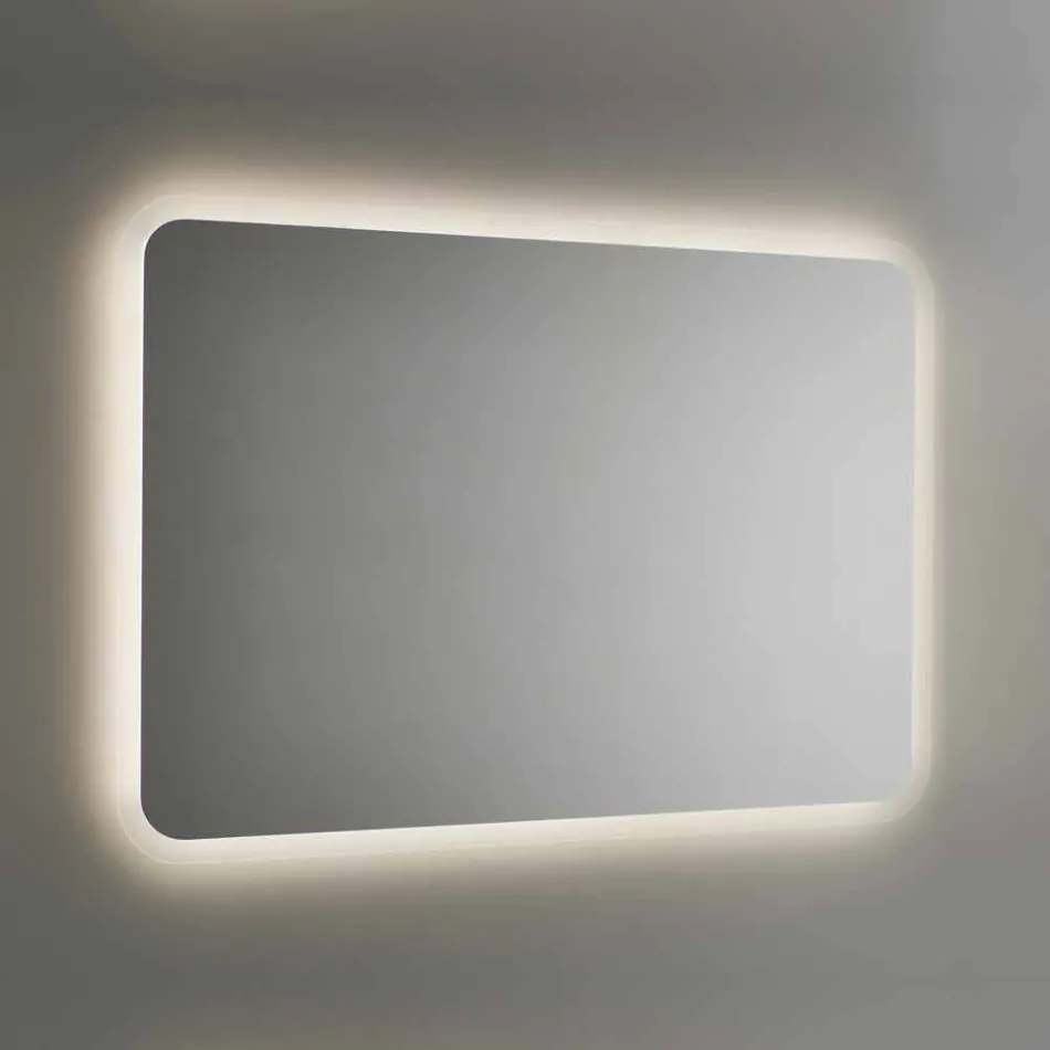 Miroir de salle de bain arrondi avec rétroéclairage LED Made in Italy - Pato Viadurini