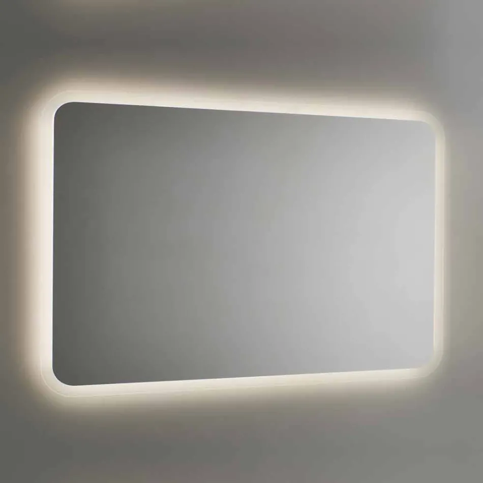 Miroir de salle de bain arrondi avec rétroéclairage LED Made in Italy - Pato Viadurini