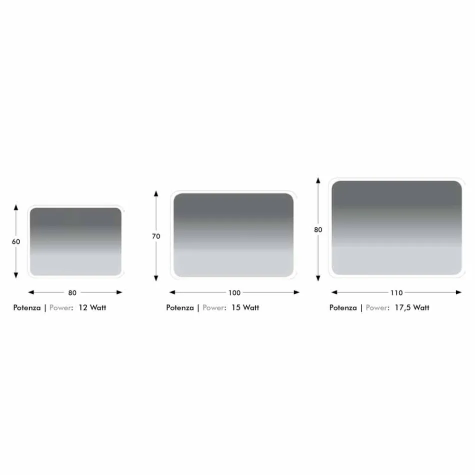 Miroir de salle de bain arrondi avec rétroéclairage LED Made in Italy - Pato Viadurini