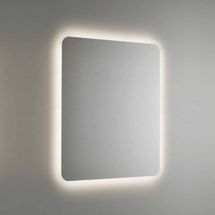 Miroir de salle de bain arrondi avec rétroéclairage LED Made in Italy - Pato Viadurini