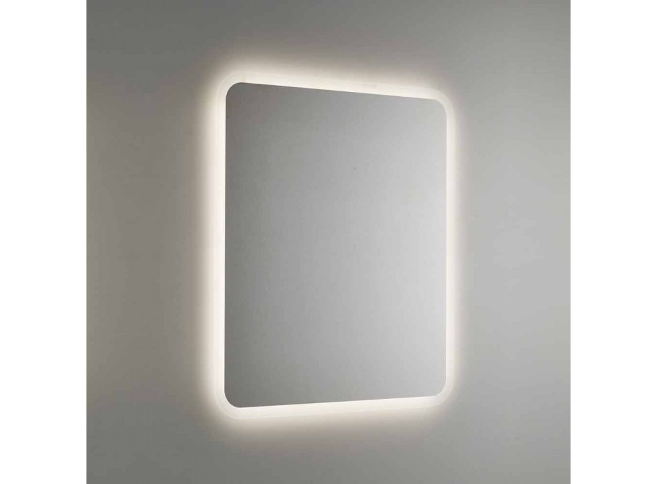 Miroir de salle de bain arrondi avec rétroéclairage LED Made in Italy - Pato Viadurini