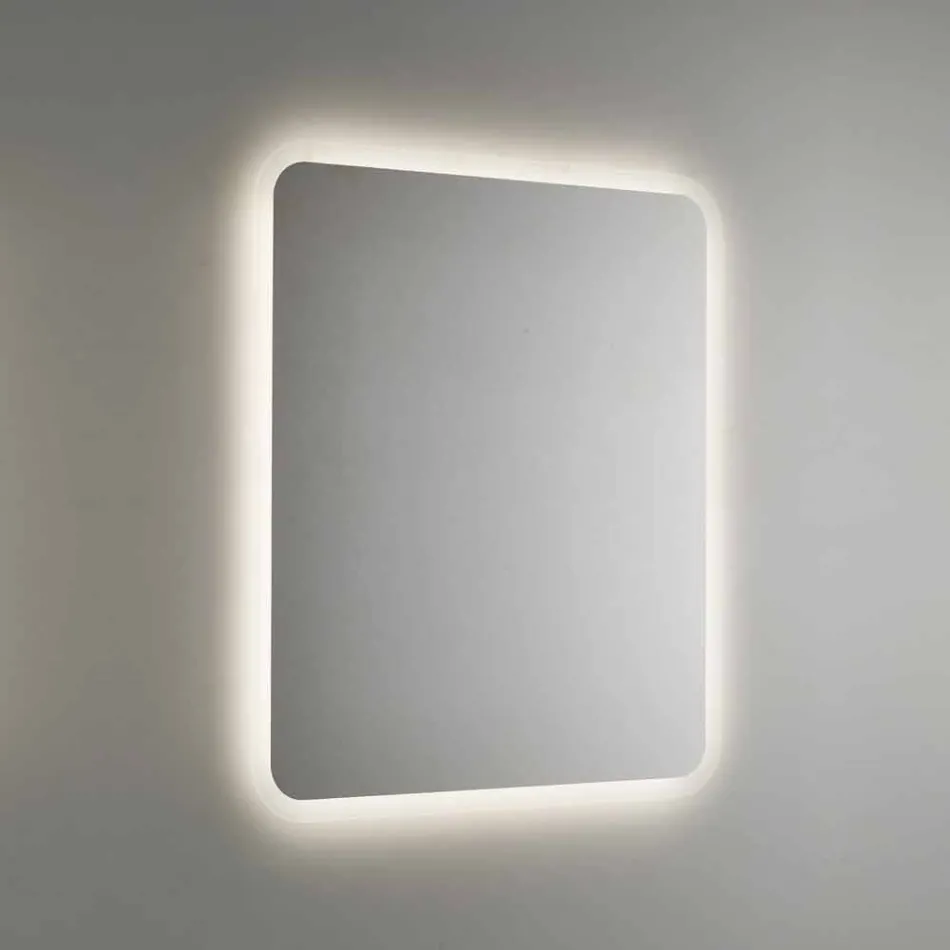Miroir de salle de bain arrondi avec rétroéclairage LED Made in Italy - Pato Viadurini