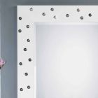Miroir mural blanc avec des décorations en cristaux Swarovski Tiffany Viadurini