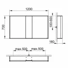 Miroir mural moderne avec 3 portes en aluminium peint argenté - Démon Viadurini