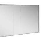 Miroir mural moderne avec 3 portes en aluminium peint argenté - Démon Viadurini