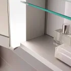 Miroir mural moderne avec 3 portes en aluminium peint argenté - Démon Viadurini