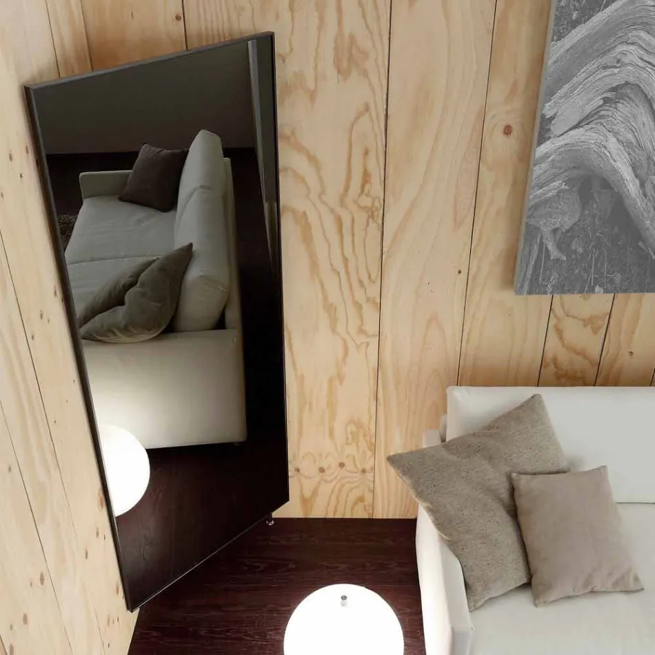 Miroir mural avec porte ouvrante et patères Made in Italy - Boro Viadurini