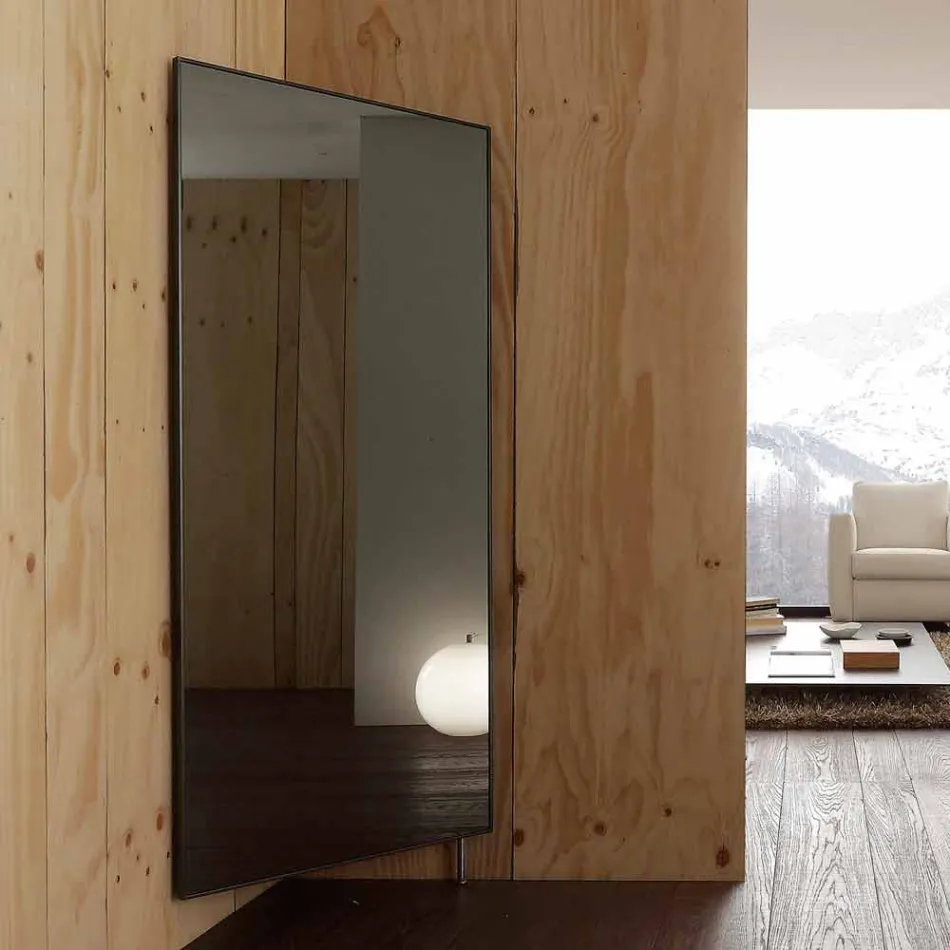 Miroir mural avec porte ouvrante et patères Made in Italy - Boro Viadurini