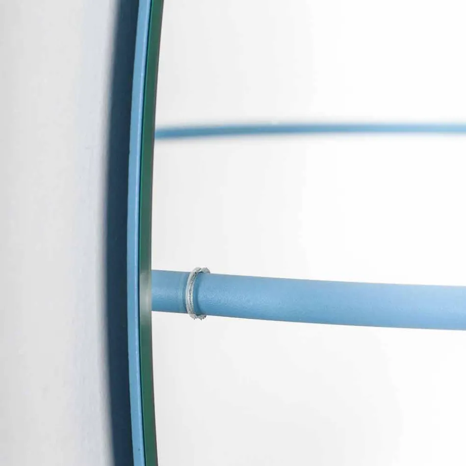 Miroir mural avec porte-manteau en acier moderne Made in Italy - Chioccia Viadurini