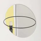 Miroir mural avec porte-manteau en acier moderne Made in Italy - Chioccia Viadurini