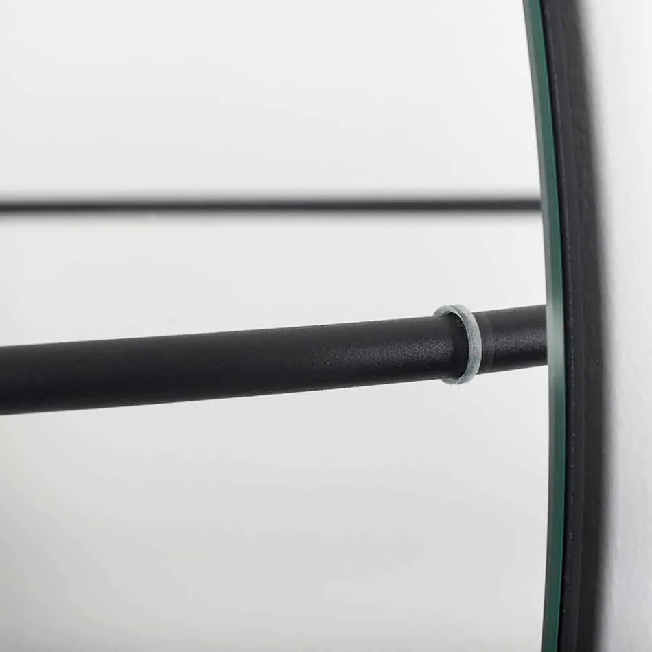 Miroir mural avec porte-manteau en acier moderne Made in Italy - Chioccia Viadurini