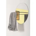 Miroir mural avec porte-manteau en acier moderne Made in Italy - Chioccia Viadurini