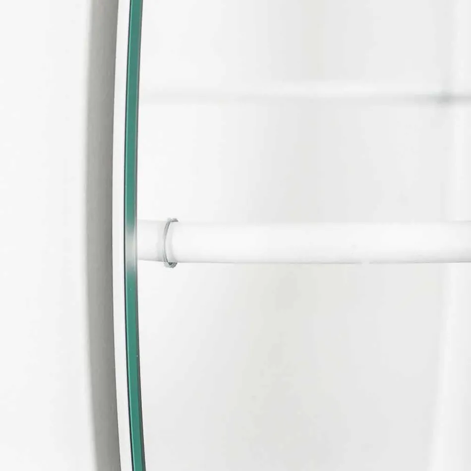 Miroir mural avec porte-manteau en acier moderne Made in Italy - Chioccia Viadurini