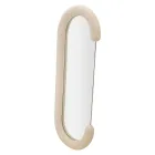 Miroir mural en forme de C avec cadre en MDF recouvert de velours - Micheal Viadurini