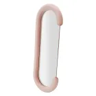 Miroir mural en forme de C avec cadre en MDF recouvert de velours - Micheal Viadurini