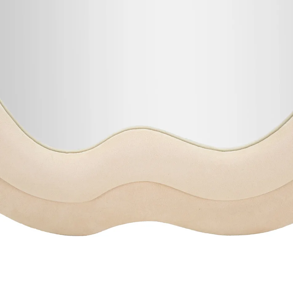 Miroir mural avec cadre en MDF recouvert de velours - Blanc Viadurini