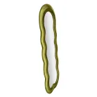 Miroir mural avec cadre en MDF recouvert de velours - Blanc Viadurini