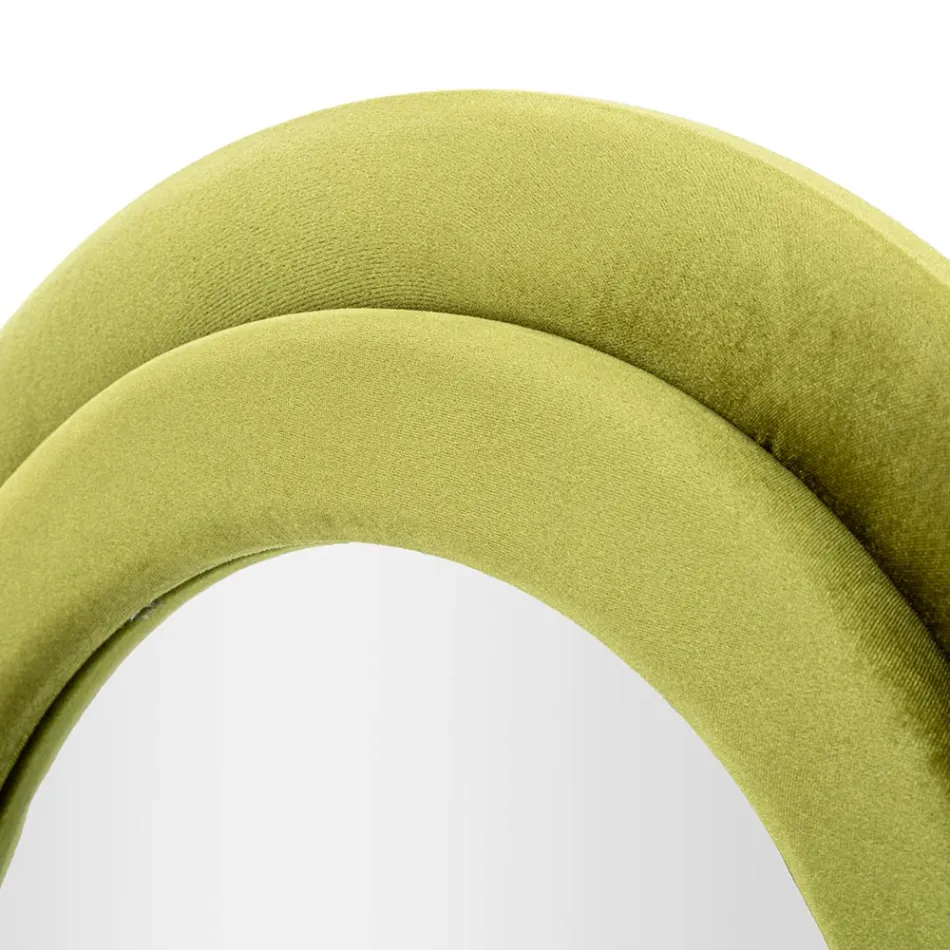 Miroir mural avec cadre en MDF recouvert de velours - Blanc Viadurini