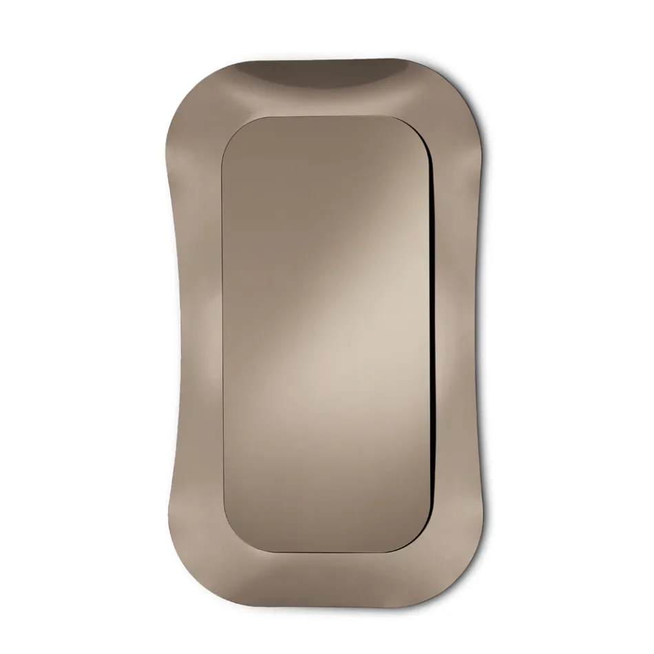 Miroir mural avec cadre en verre fusionné, fabriqué en Italie - Adoré Viadurini