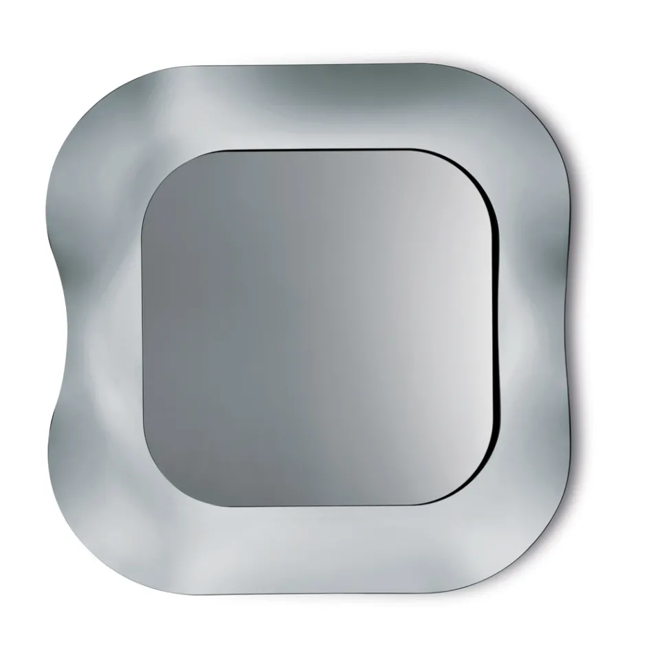 Miroir mural avec cadre en verre fusionné, fabriqué en Italie - Adoré Viadurini