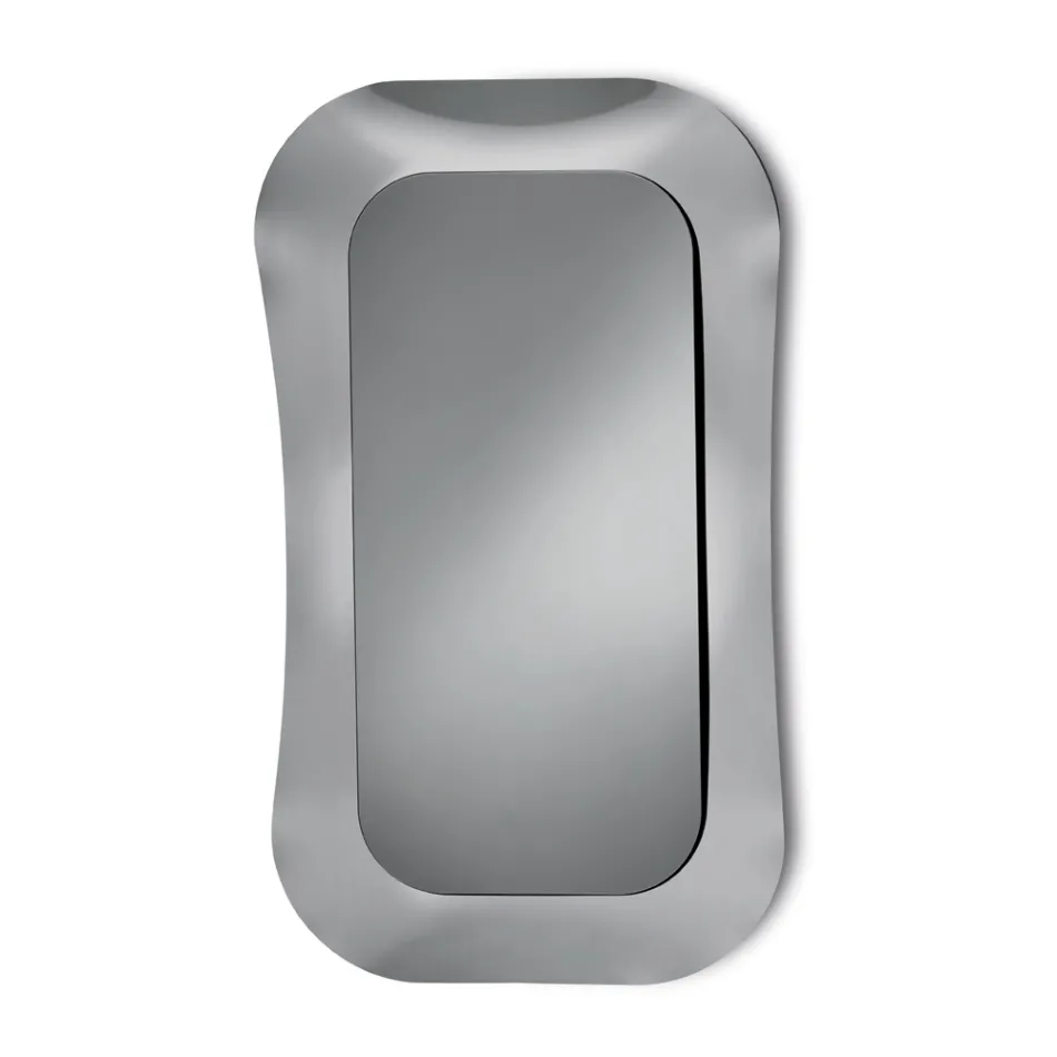 Miroir mural avec cadre en verre fusionné, fabriqué en Italie - Adoré Viadurini