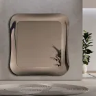 Miroir mural avec cadre en verre fusionné, fabriqué en Italie - Adoré Viadurini
