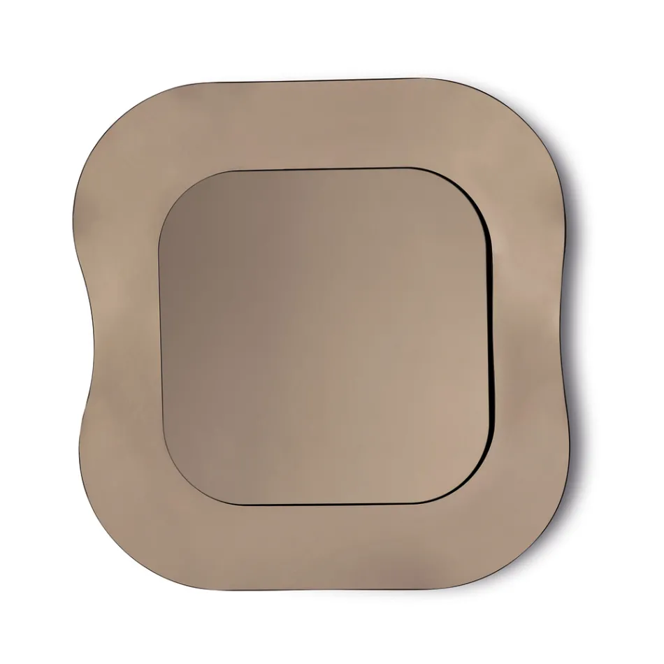 Miroir mural avec cadre en verre fusionné, fabriqué en Italie - Adoré Viadurini