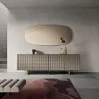 Miroir mural Arabella avec gravures, fabriqué en Italie Viadurini