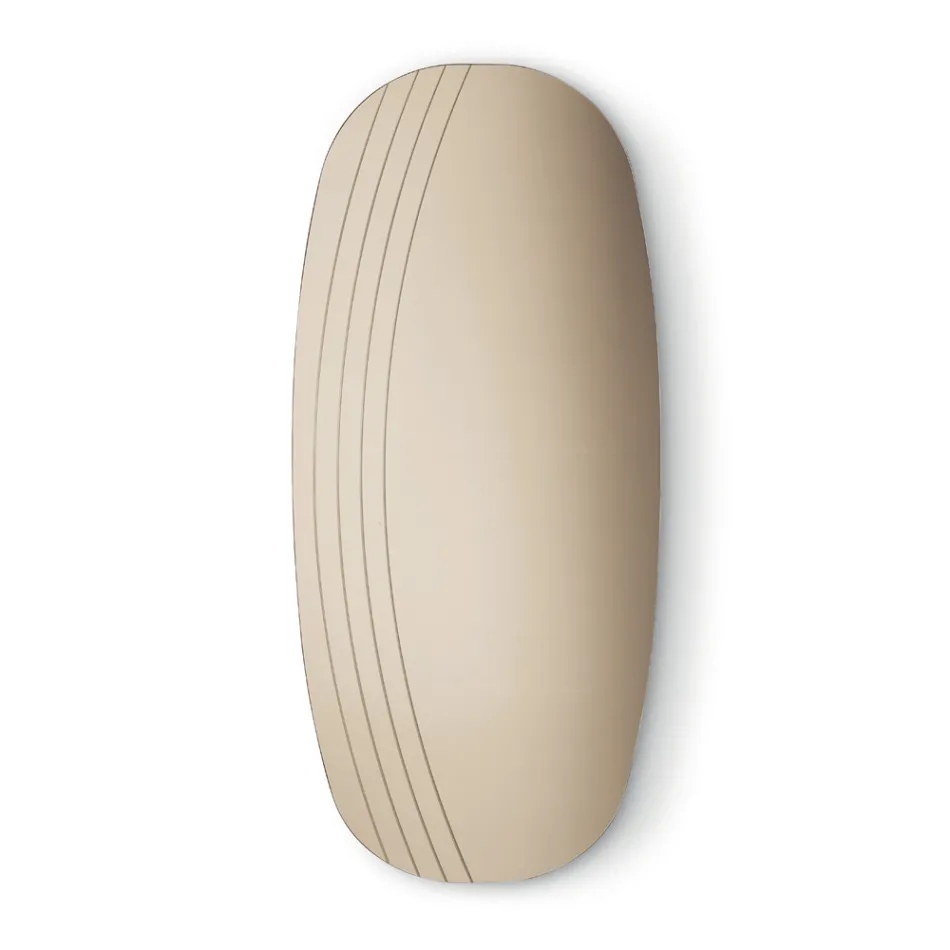 Miroir mural Arabella avec gravures, fabriqué en Italie Viadurini