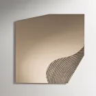 Miroir mural Lirion avec insert à rayures bicolores, fabriqué en Italie Viadurini