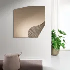 Miroir mural Lirion avec insert à rayures bicolores, fabriqué en Italie Viadurini