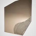 Miroir mural Lirion avec insert à rayures bicolores, fabriqué en Italie Viadurini