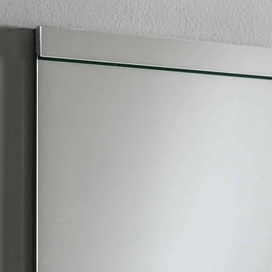 Miroir mural avec éclairage intégré en acier inoxydable Made in Italy - Tuccio Viadurini