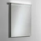 Miroir mural avec éclairage intégré en acier inoxydable Made in Italy - Tuccio Viadurini
